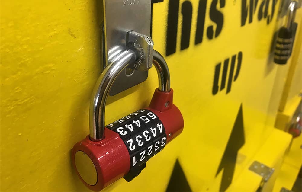 Code breaker lock on escape room box